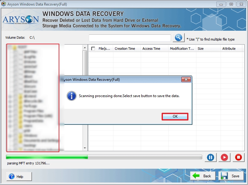 select the files or folders you want to restore >> Save