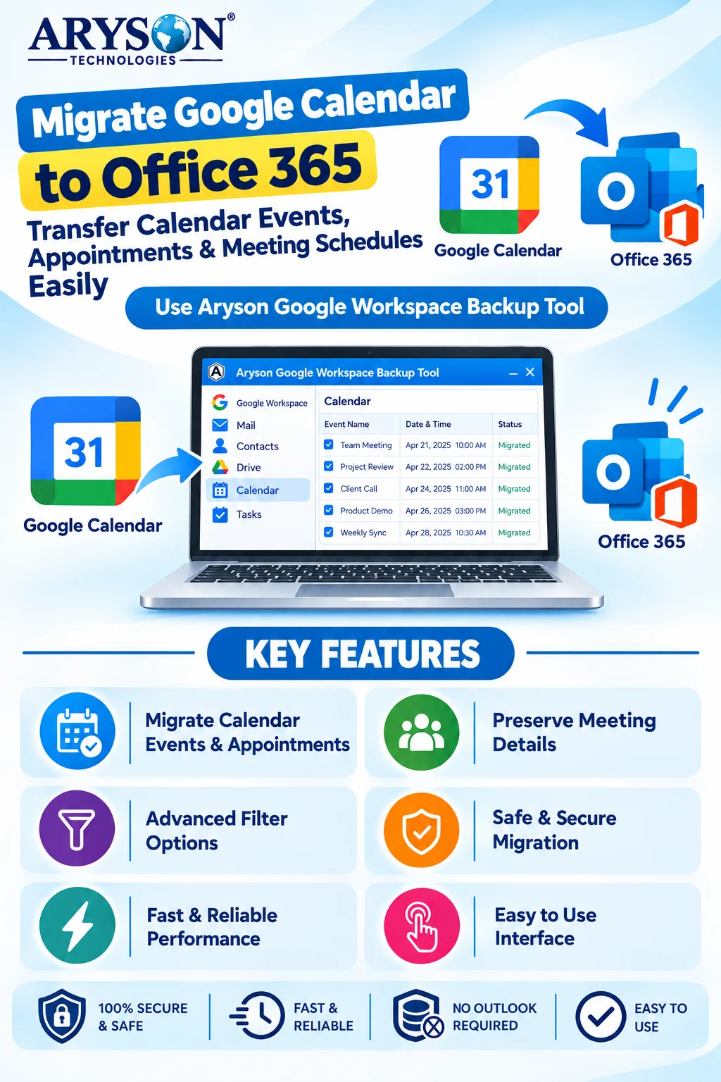 Migrate Google Calendar to Office 365